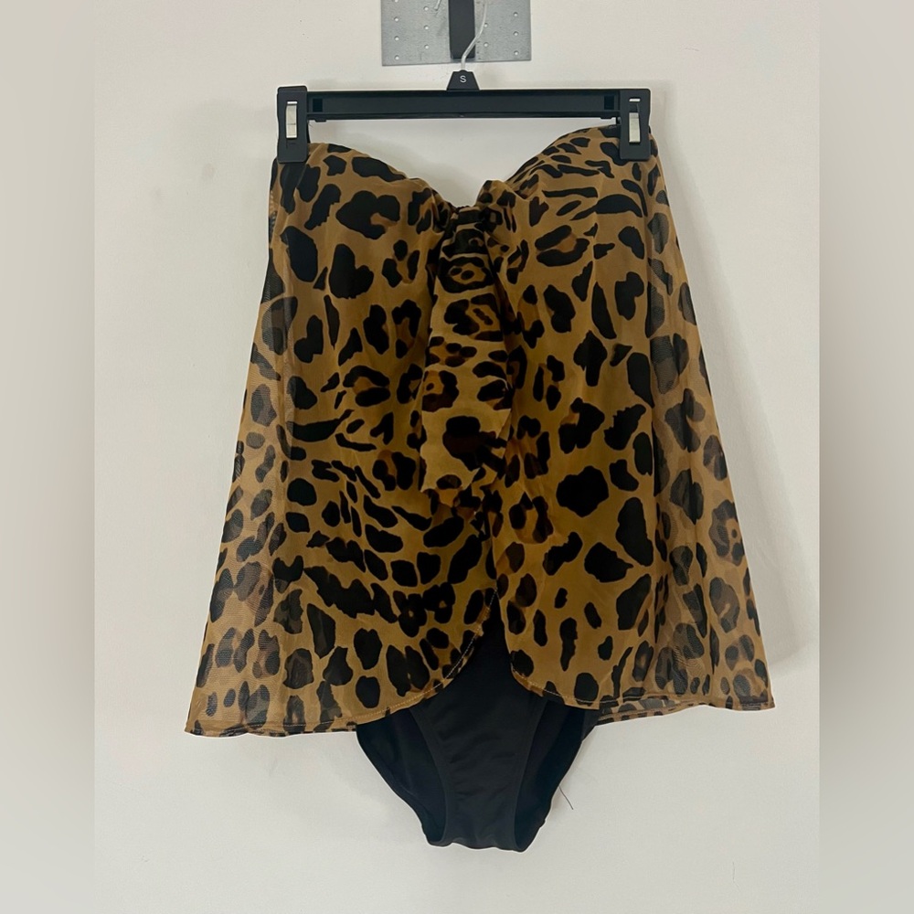 Lauren Ralph Lauren Ocelot Printed Flyaway One Piece Swimsuit Size 8